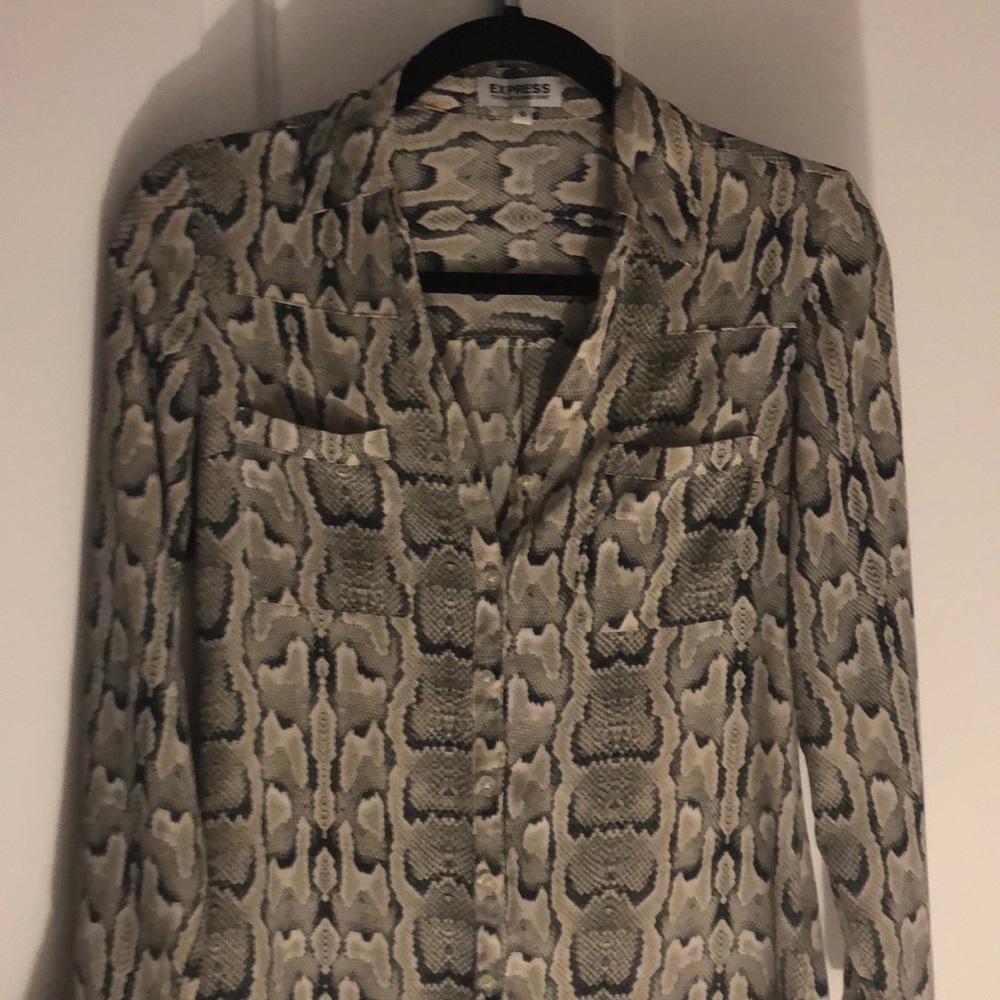 Express portofino snake-print blouse.